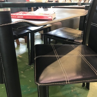 東京インテリア  ガラスダイニング5点セット