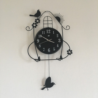 北欧風　振り子壁掛け時計