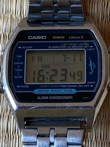 ★動作良好　激レア　ビンテージ CASIO カシオ H101 カジキ スクリューバック 10気圧防水 デジタル メンズ腕時計★