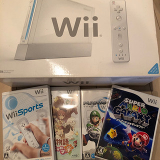 任天堂　Wii 本体　wiiスポーツ　マリオカート　他　ソフト4本