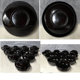 c760 漆塗 吸物椀 10客 高蒔絵 木製 漆器 汁椀 時代 懐石道具 合わせ箱(在銘)