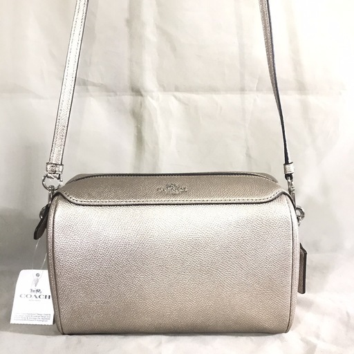 COACH コーチ 斜めがけショルダーバッグ F80098 メタリック クロスグレーン レザー ベネット クロスボディー / ポシェット SV/PL(プラチナ)