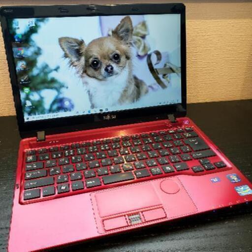週末値下げ！Core i3 富士通 HDD 500GB WEBカメラ 薄型 ガーネットレッド