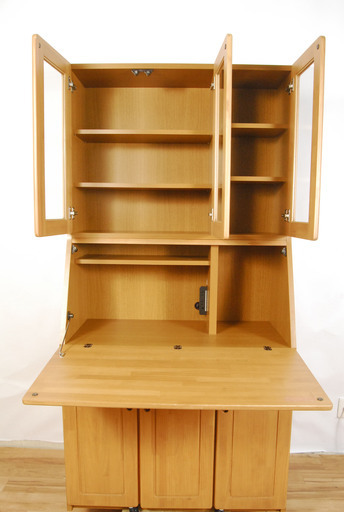 2796 木製 食器棚 レンジボード 収納棚 キッチンボード 高さ180cm 幅