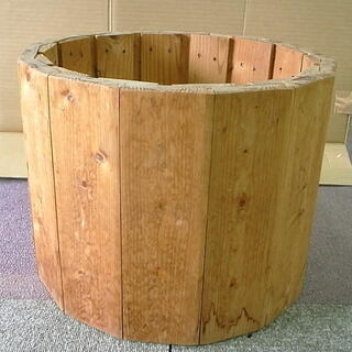 天然杢　鉢カバー　木製　ガーデニング　ハンドメイド　中古品
