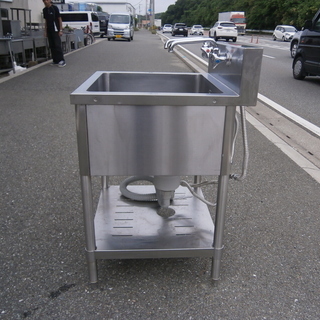 ★中古品 タニコー 1層式シンク 横600×奥600×高800mm 蛇口二個ついてます★