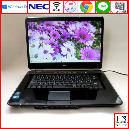 NEC メモリ4GB HDD160GB ノートパソコン/wifi/スパークリングブラック