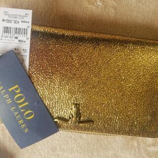 取引中】風水師オススメラルフローレン POLO長財布 ゴールド金運アップ