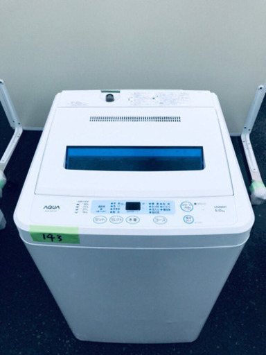①143番 AQUA✨全自動電気洗濯機✨AQW-S601‼️