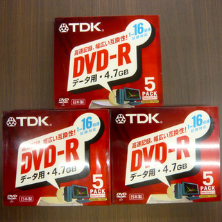 TDK DVD-R 日本製 5枚×3パック 4.7GB 1～16...