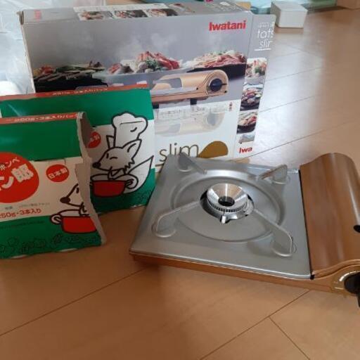 Iwatani　カセットコンロ、カセットボンベ5本セット