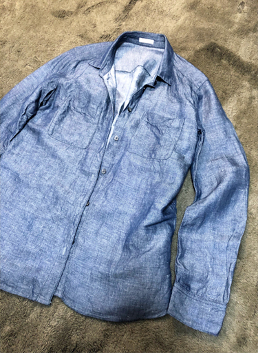 美品 Gu リネンブラウス リネンシャツ インディゴブルー ユーズド風 S Altama 大阪のシャツ レディース の中古 古着あげます 譲ります ジモティーで不用品の処分