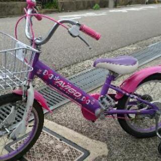 幼児用自転車補助輪付き