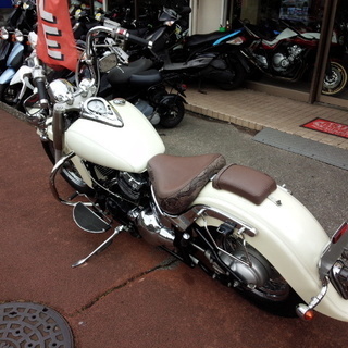 NO.3315　ドラッグスター４００クラシック　２ｉｎ１マフラー　アップハンドル　ホワイト　☆彡 NO.3315 ドラッグスター400クラシック 2in1マフラー アップ