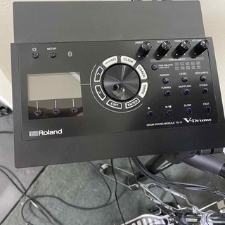 中古：Roland TD-17KVX-S ハイハットスタンド付き5点セット 電子ドラムセット＆Roland PM-03 電子ドラム用 パーソナルモニター 接続用ミニステレオケーブルセット＆YAMAHA ドラムマット DM1314