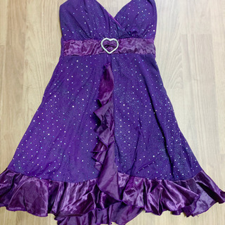 紫ハート ミニドレス キャバ嬢ドレス