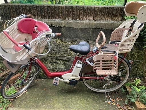 ブリジストン電動自転車、子供椅子付き、大容量電池