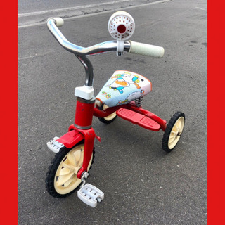 🌈 幼児用三輪車❣️🌈イラストがかわいい🎶赤い三輪車　乗用玩具