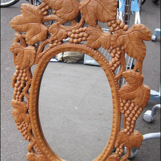 ★あげます★鏡 木彫り オシャレ レトロ アンティーク風 