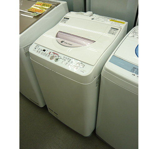 西岡店 洗濯機 6.0kg 2014年製 シャープ ES-TG60L-P ヒーター乾燥機能付き Ag+イオンコート 穴なし槽 SHARP  西岡店