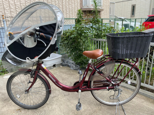 お譲り先決まりました！子乗せ非電動自転車(ふらっかーずプリミヤ ボルドーレッド)
