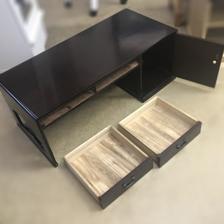 文机 螺鈿蒔絵 片袖文机 桐抽斗 木製 デスク ワークデスク 学習机