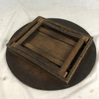 昭和レトロ 木製 古いちゃぶ台 円卓 コンパクト 折り畳み - 山形市