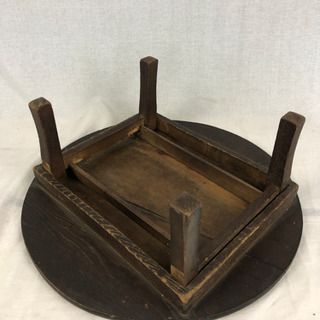 昭和レトロ 木製 古いちゃぶ台 円卓 コンパクト 折り畳み − 山形県
