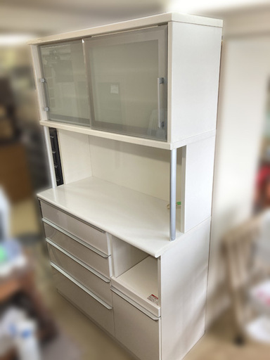 NITORI/ニトリ キッチンボード 食器棚 STEIN-120KB-WH 約120×53×201cm【自社配送は札幌市内限定】