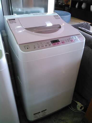 最低価格の 安心の一年保証！タテ型洗濯乾燥機　5.5㎏　SHARP/シャープ　2017年製　ES-TX5A-P　ピンク　No.1320063004　ガーランド草加 洗濯機