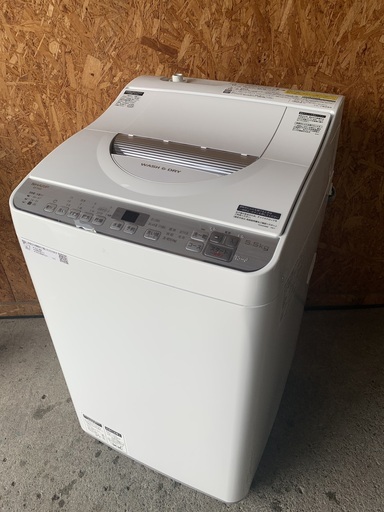 シャープ　乾燥機付洗濯機　高年式2019年　数回の使用のため美品