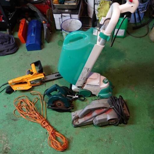 家庭菜園 日曜大工にセット 電動チェーンソー ナショナル芝刈機 電動カンナ まるのこ 延長コード