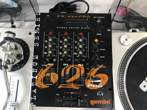アナログDJ セット gemni ターンテーブル PT-2000 DJ ミキサー PS－626PRO 訳あり セット 中古
