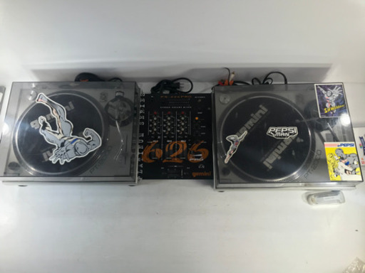 アナログDJ セット gemni ターンテーブル PT-2000 DJ ミキサー PS－626PRO 訳あり セット 中古