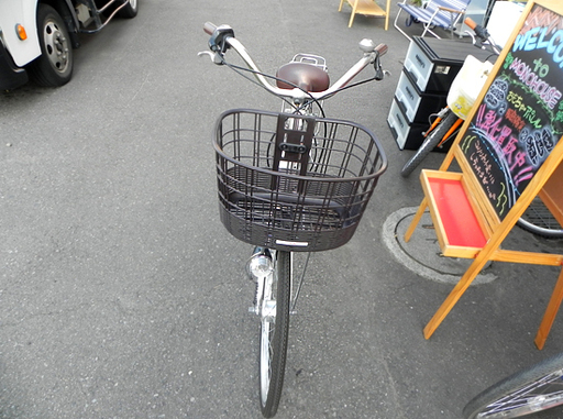 24インチ 自転車 3段切換 カゴ 荷台 スタンド付き ライト付き