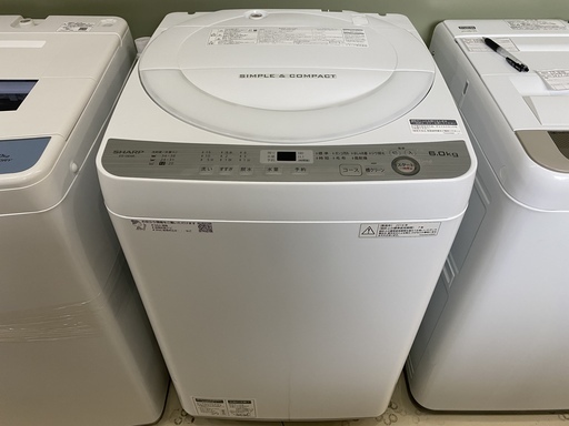 洗濯機 シャープ SHARP ES-GE6B 2018年製 6.0kg 中古品