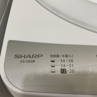 洗濯機 シャープ SHARP ES-GE6B 2018年製 6.0kg 中古品