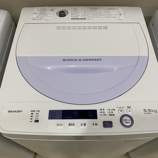洗濯機 シャープ SHARP ES-GE5A 2017年製 5.5kg 中古品