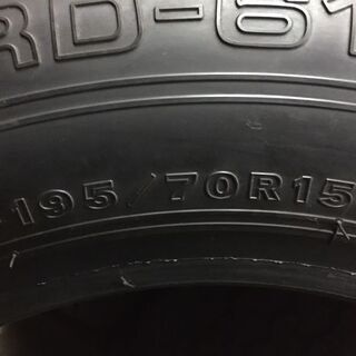 新車外し BS RD-613 STEEL 195/70R15 106/104L LT 15インチ トラックタイヤ 4本 2016年製 カムロード ダイナカーゴ等　(TC218) クレジットカード QR決済可能