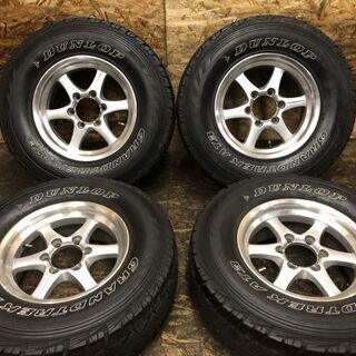 【DUNLOP GRANDTREK AT3 LT245/75R16】夏タイヤ 4本【社外ホイール 16インチ 7J6HPCD139.7+25】(VTP119) クレジットカード QR決済可能