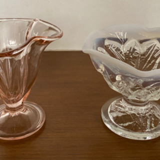 レトロなパフェグラスとかき氷グラス【単品でも可能‼️】