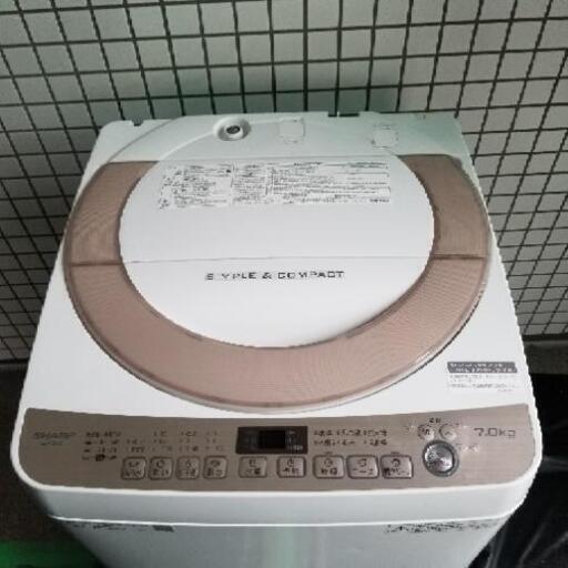 2018年製 美品！SHARP 7kg洗濯機。プラズマクラスター搭載。