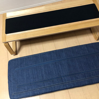 【値下げ】無印良品　リビングでもダイニングでも使えるベンチシート　デニム 値下げ】無印良品 リビングでもダイニングでも使えるベンチシート