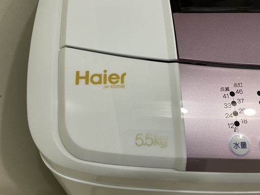 洗濯機 ハイアール Haier JW-KD55B 2016年製 5.5kg 中古品