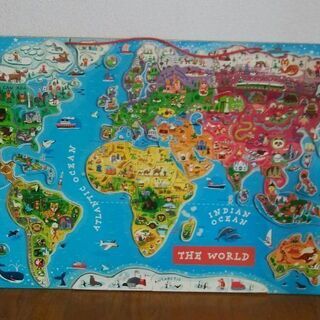 Janod ジャノー ワールドマップ マグネットパズル 世界地図 N 高槻のパズルの中古あげます 譲ります ジモティーで不用品の処分