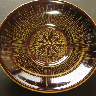 超高級品　山中漆器　喜八　沈金漆塗茶托　10客新品未使用　