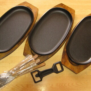 未使用品 南部鉄器 盛栄堂 ステーキ皿 鉄板 2セット （箱