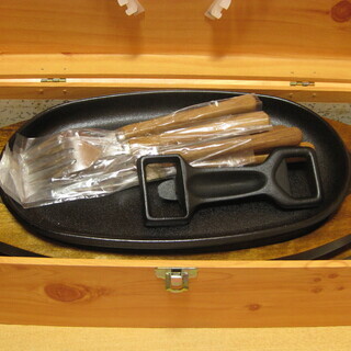 南部鉄器　ステーキ皿セット3客　盛栄堂　新品未使用