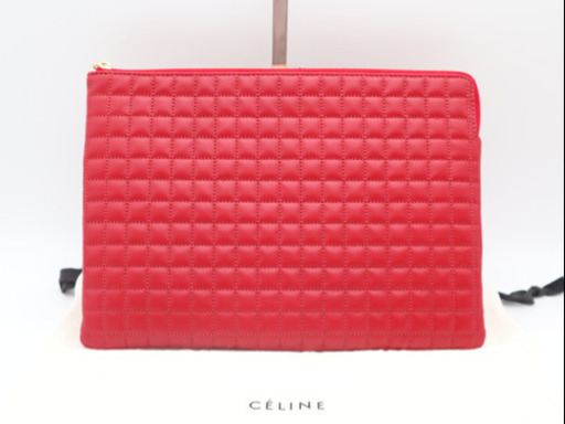《CELINE/クラッチバッグ》Sランク 未使用品 極美品 袋 レッド カーフ