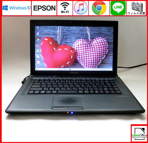 エプソン メモリ4GB HDD160GB ノートパソコン/wifi/14型